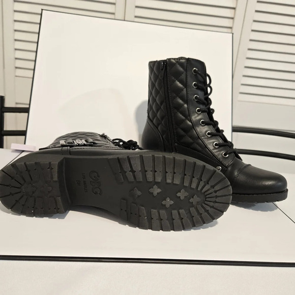 G by Guess Quilted Black Combat Boots – Bold and Functional - Picture 3 of 13
